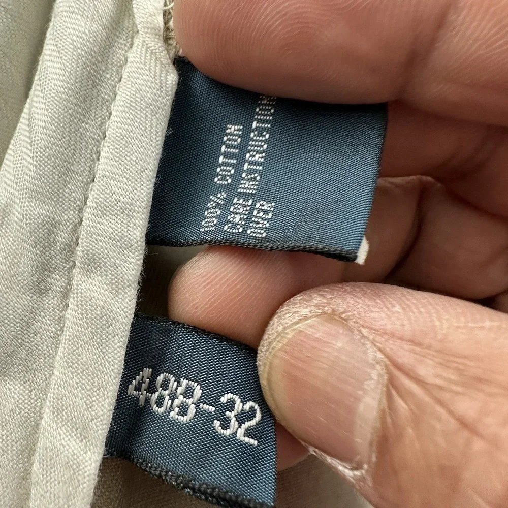 VTG Polo Ralph Lauren BIG Andrew Chino Pants Men 48Bx32 Fits 47x32 Khaki Pleated